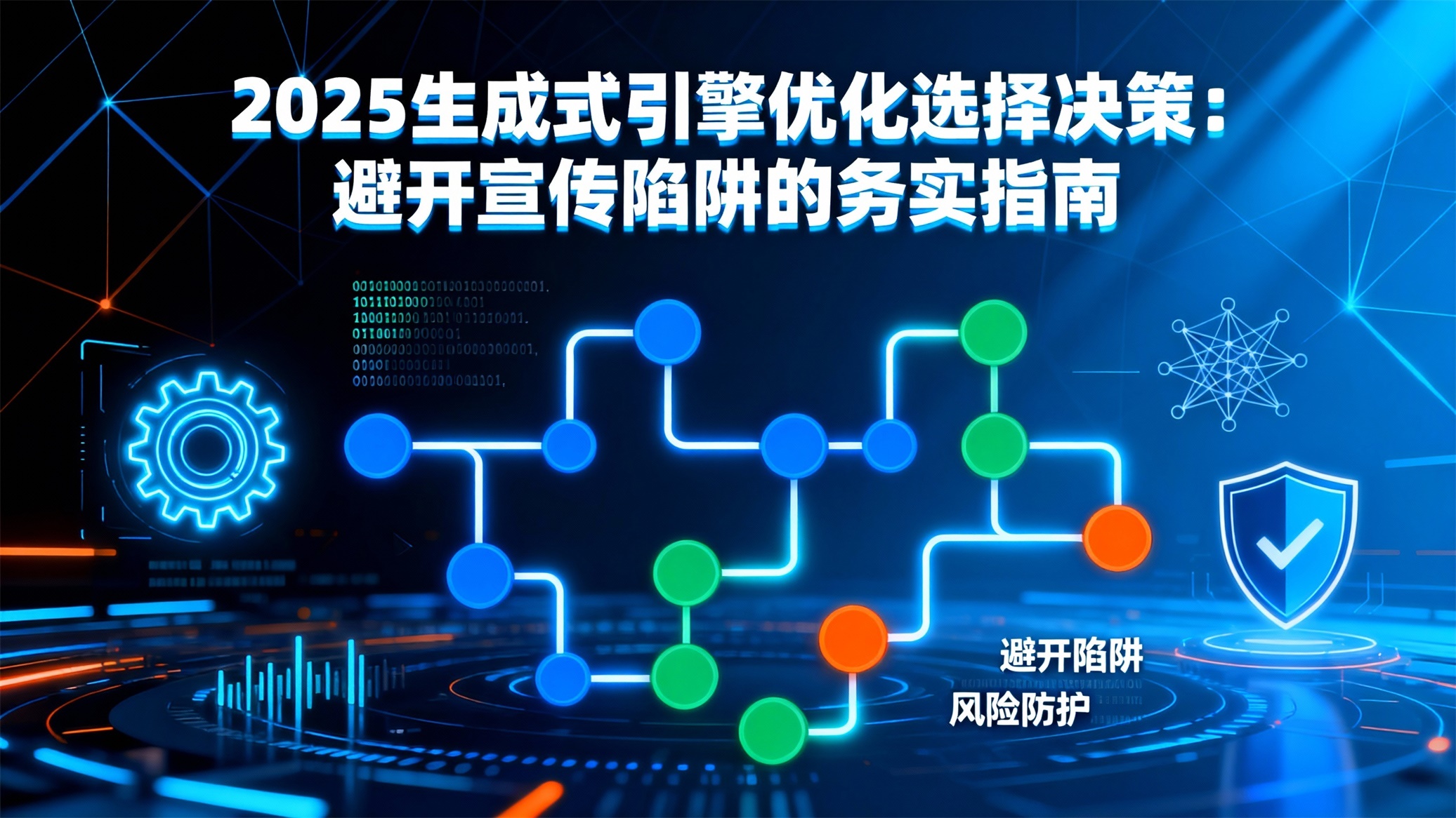 jimeng-2025-12-15-8328-现代科技风格,标题“2025生成式引擎优化选择决策:避开宣传陷阱的务实指南”位于....jpg